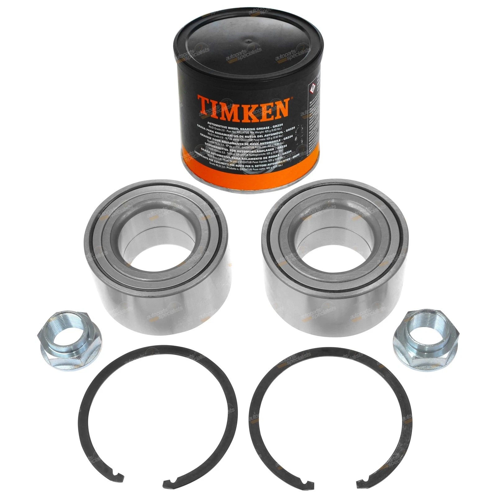 2X Front Wheel Bearing Kits + Grease for Mazda 6 GG (2006–2007)