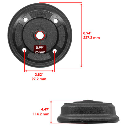 Front Brake Drum Wheel Hub Replacement for Kawasaki Mule 4000 (2009–2021)