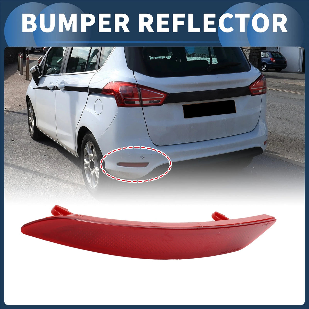 Bumper Reflector No.BS71515C0BD for Ford Fiesta (2015–2019) Red Rear Left