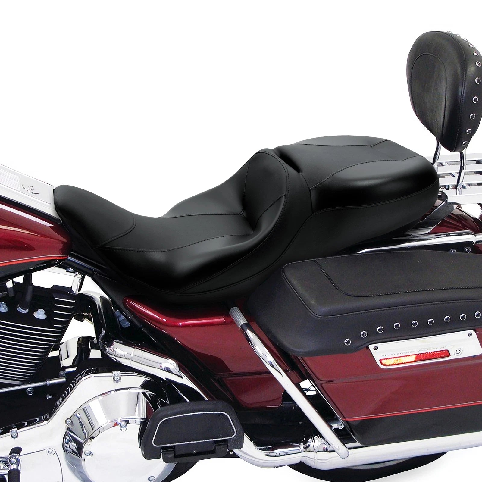 Black Driver Passenger Seat for Harley Touring Electra Glide FLHT (1997–2007)