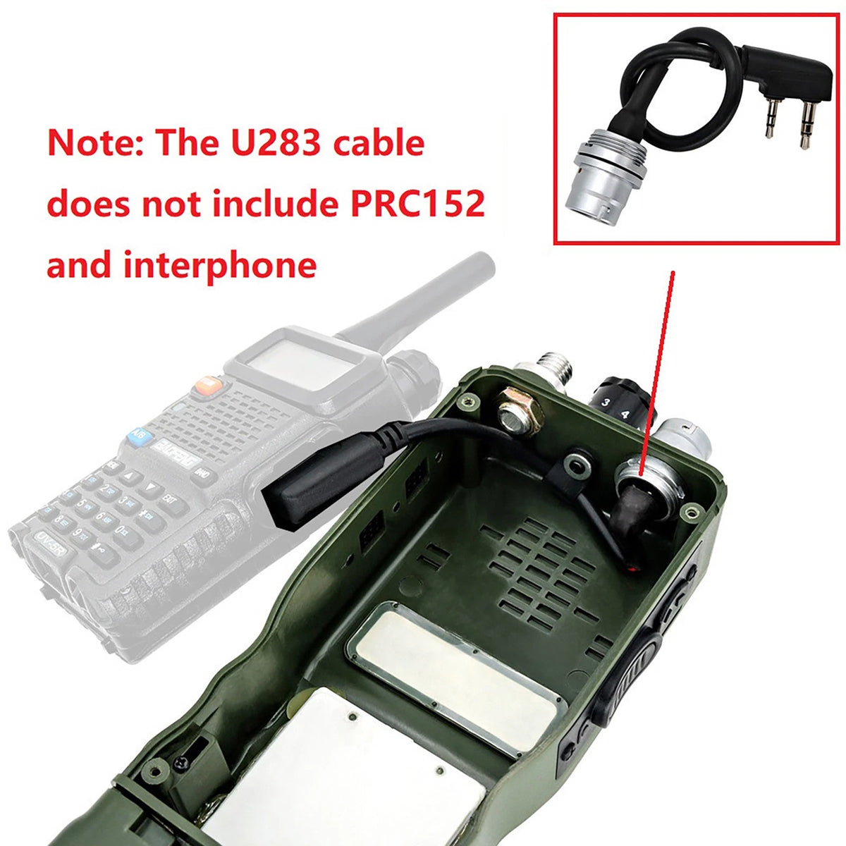 Replacement Adapter Cable for AN/PRC 148 152 152A Walkie-Talkie
