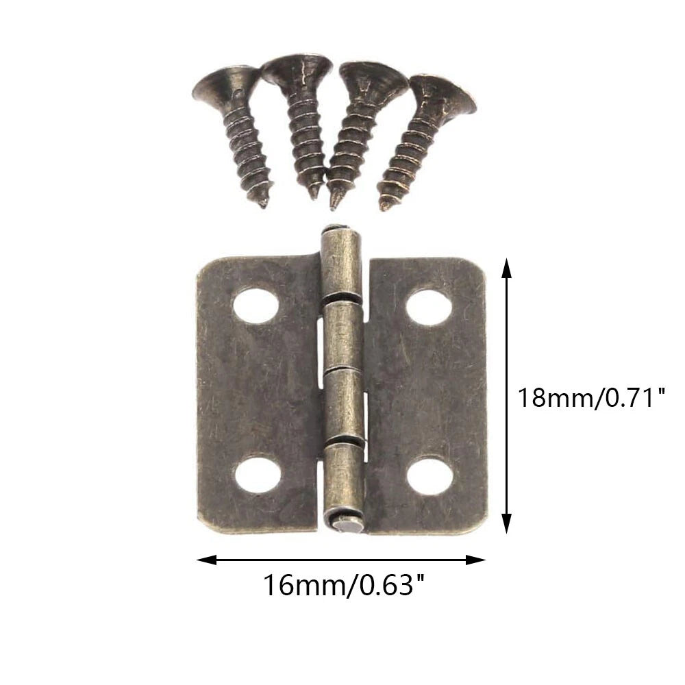 50Pc Antique Bronze Tiny Hinge for Jewelry Box Door (18x16mm)