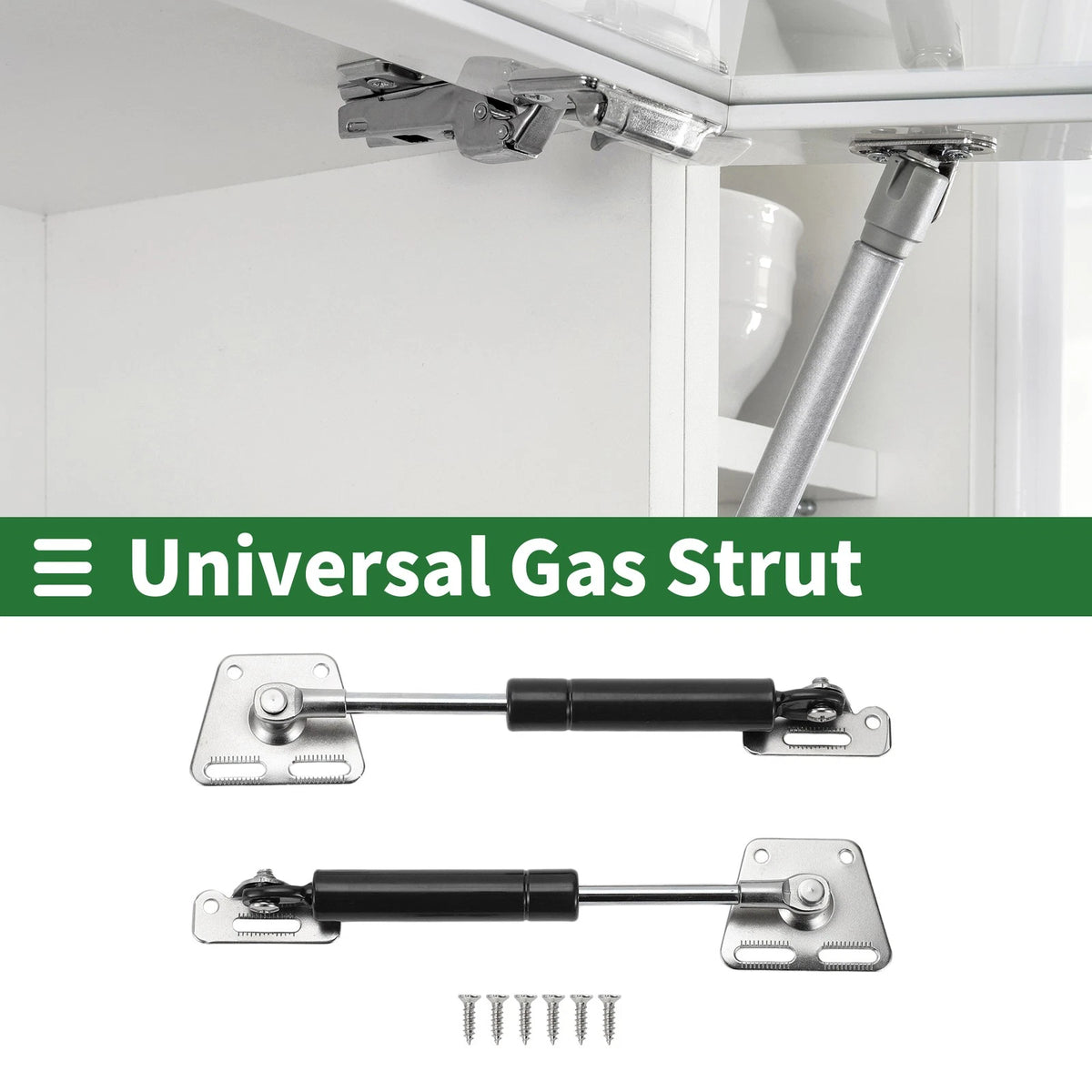 Set of 2 Lift Support Struts 6" Black for Kitchen Cabinet Door