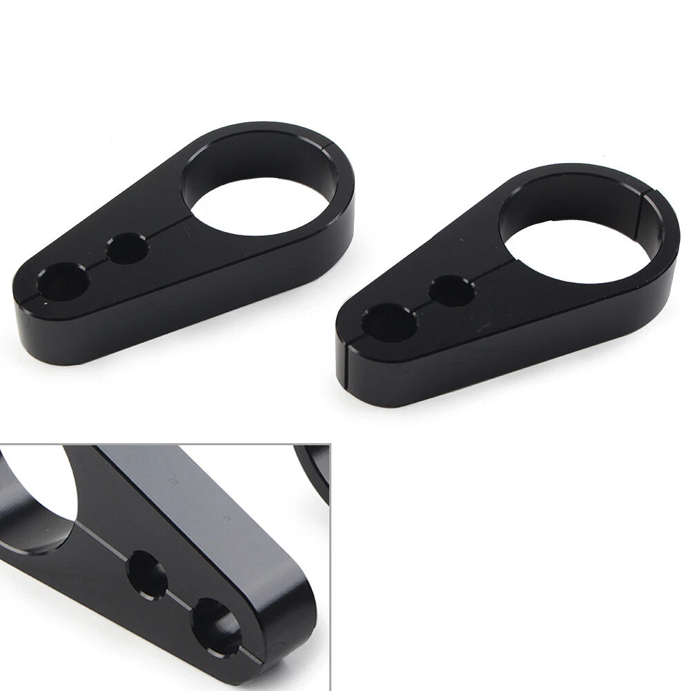 2PCS Brake Clutch Cable Wire Clamp Clip Fit Harley 1-1/4" Handlebar Black