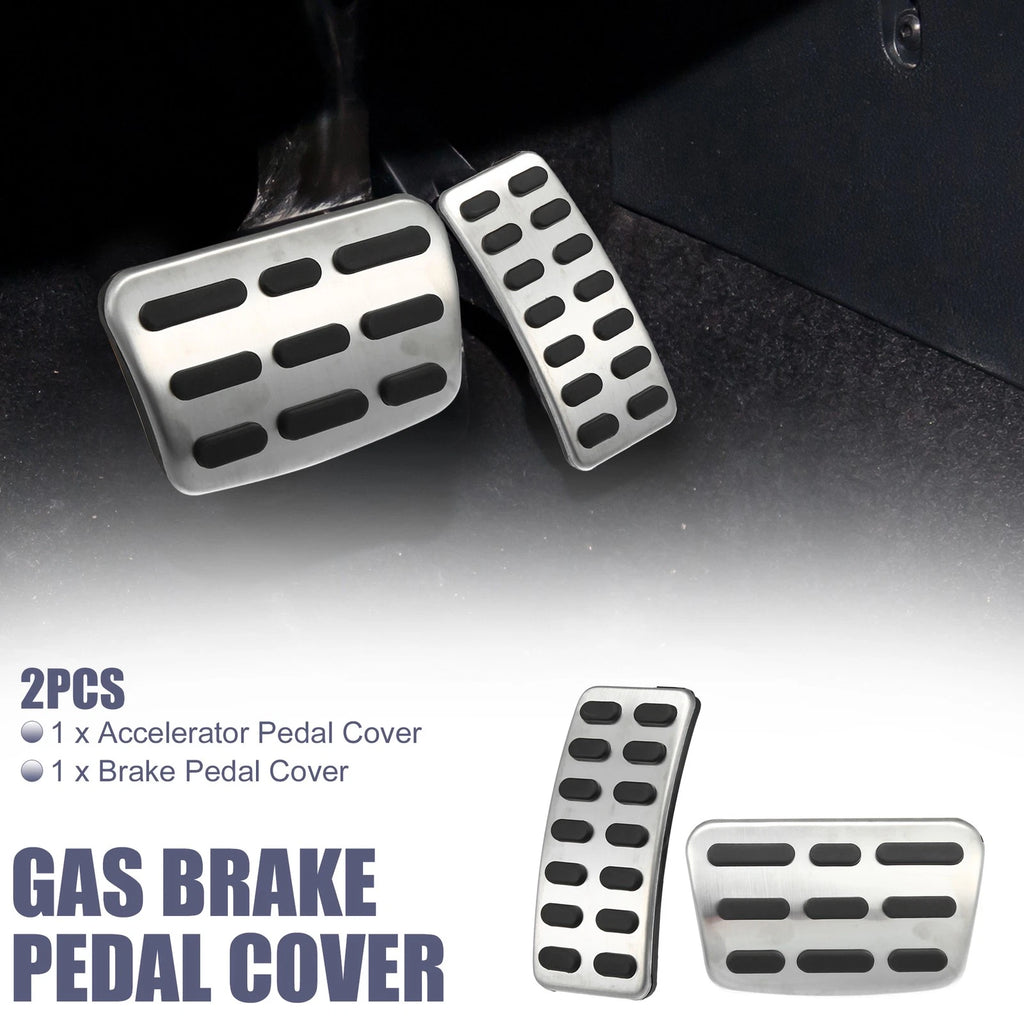 2 Pcs Accelerator and Brake Pedal Cover Set for Hyundai Metal Rubber (—)