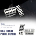 2 Pcs Accelerator and Brake Pedal Cover Set for Hyundai Metal Rubber (—)