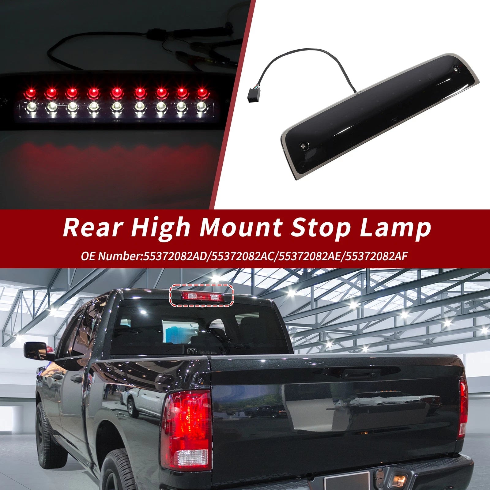 LED Third Brake Light for Dodge Ram 1500 2500 (2009–2018) 55372082AC