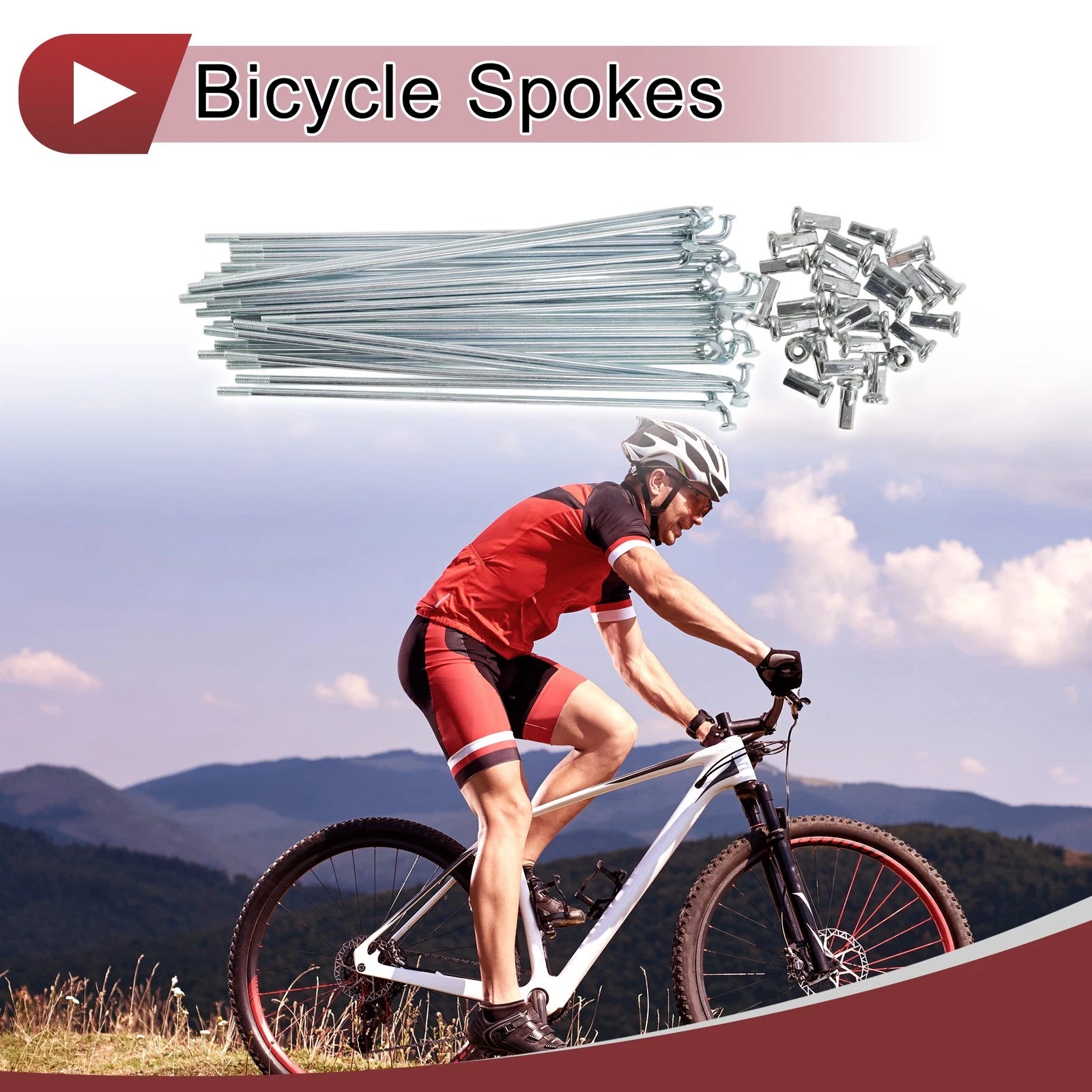 Bicycle Spoke 135 mm Carbon Steel Galvanized for 12G Wheels (Universal)
