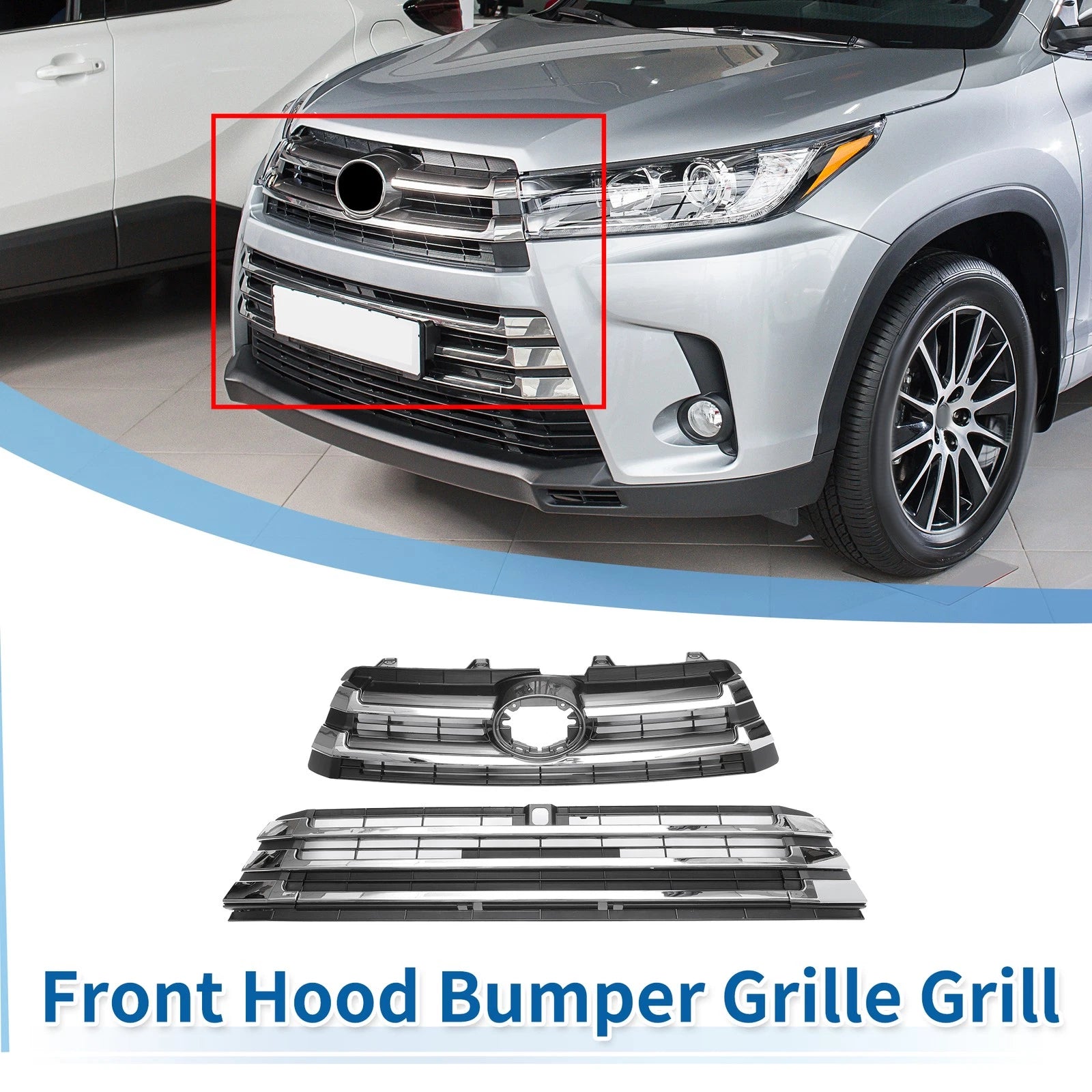 Front Hood Bumper Grille for Toyota Corolla 2020–2022 Black