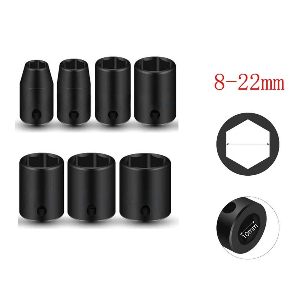 3/8 Inch Drive Hex Socket Adapter Set (8mm to 22mm)