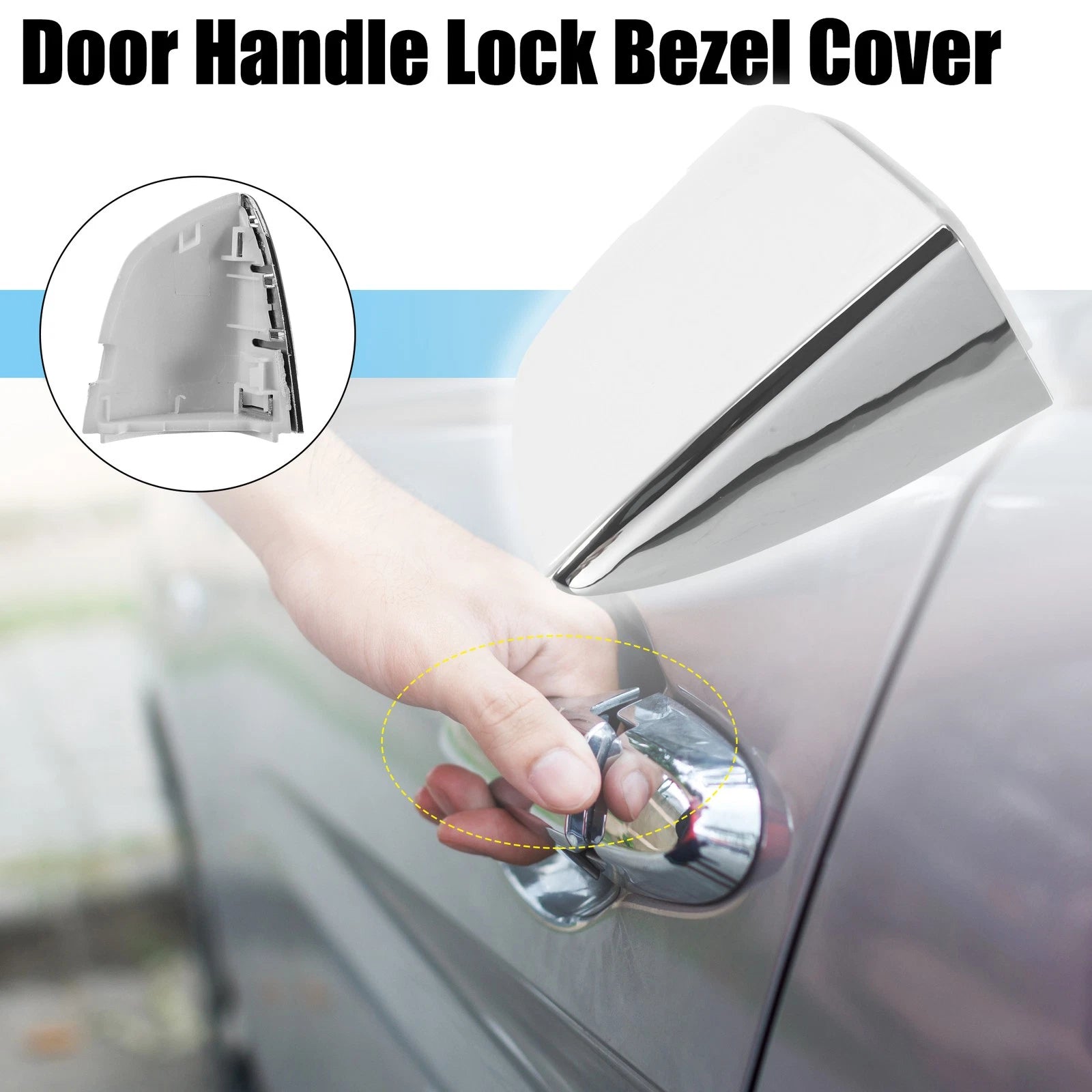 Front Left Exterior Door Handle Cover for Volkswagen Jetta White (2011–2018)