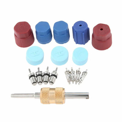 A/C Cap Kit Valve Cores for Car A/C System (R12 R134A)