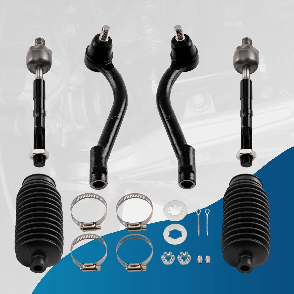 Front Outer Inner Tie Rod End for Hyundai Santa Fe (2007–2012), Kia Sorento (2011–2013)