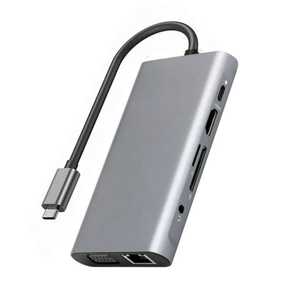 USB-C Hub Dock Station Adapter for Laptops (HDMI, VGA, RJ45, USB 3.0)