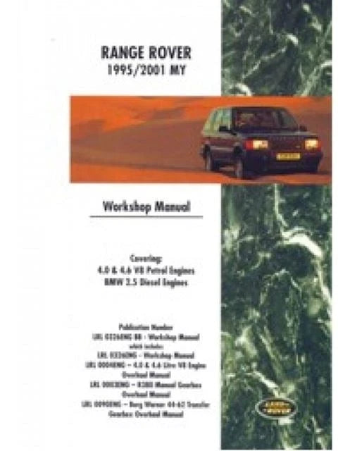 Workshop Repair Service Manual for Range Rover (1995–2001)
