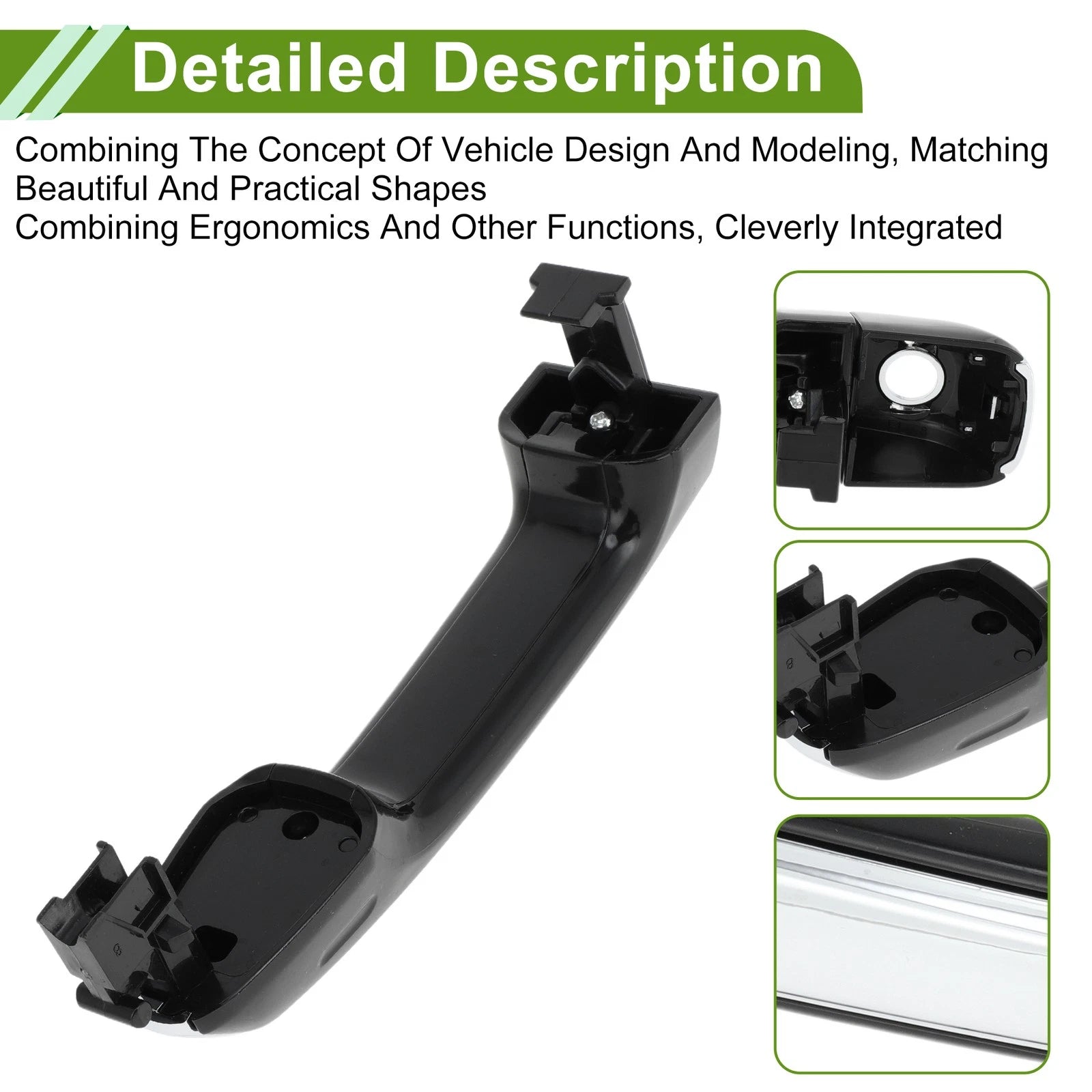 Exterior Door Handle Replacement for Lexus GX460 Black Silver Tone 1 Set (2010–2019)