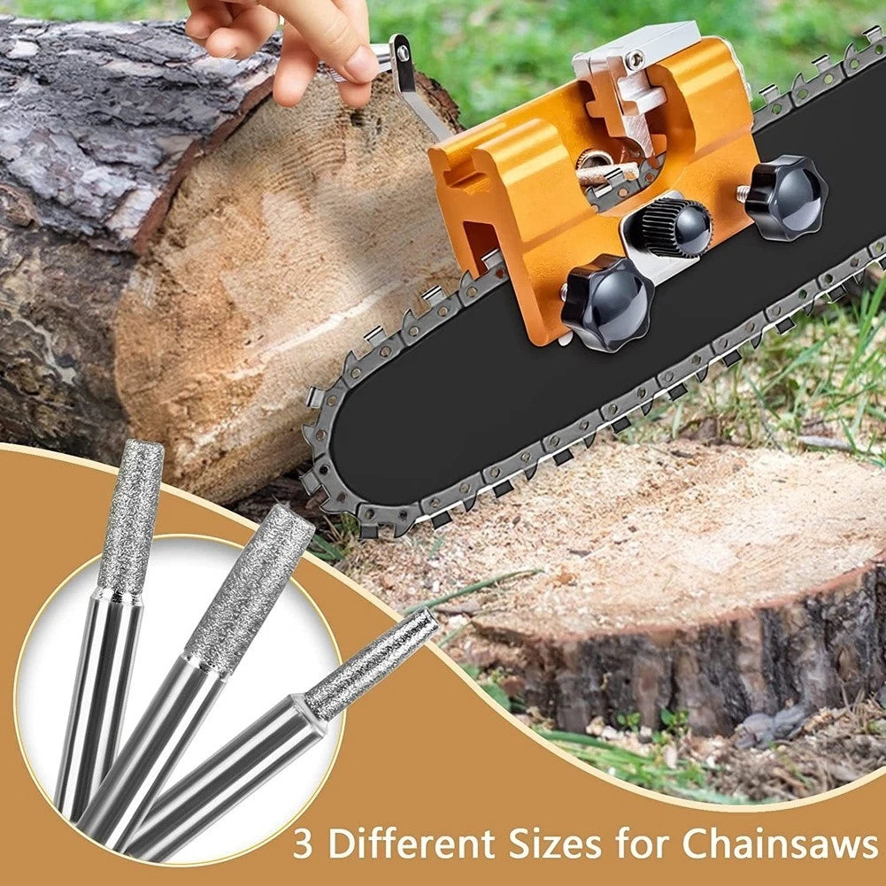 12PCS Chainsaw Chain Sharpener with 4MM, 48MM, 55MM Emery Heads