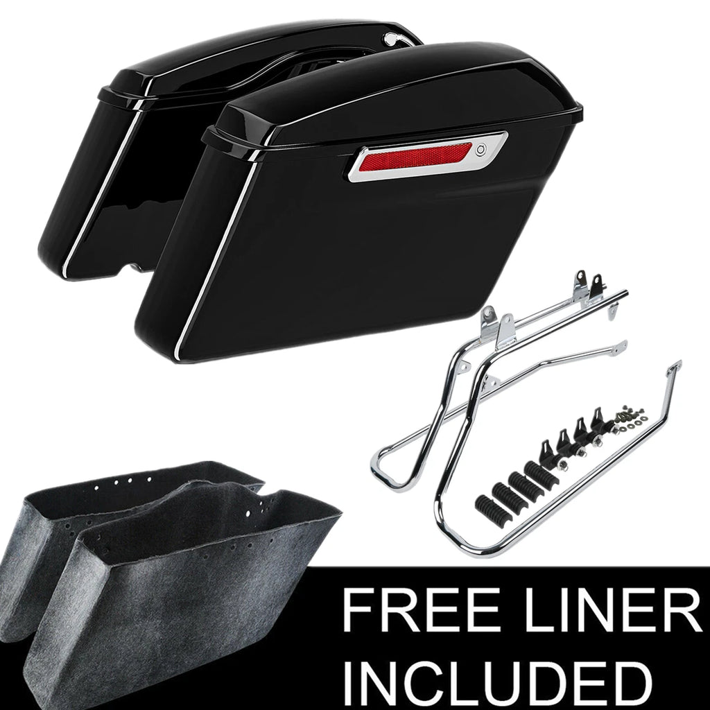 Hard Saddlebags with Conversion Brackets for Harley Softail Deluxe (1984–2017)