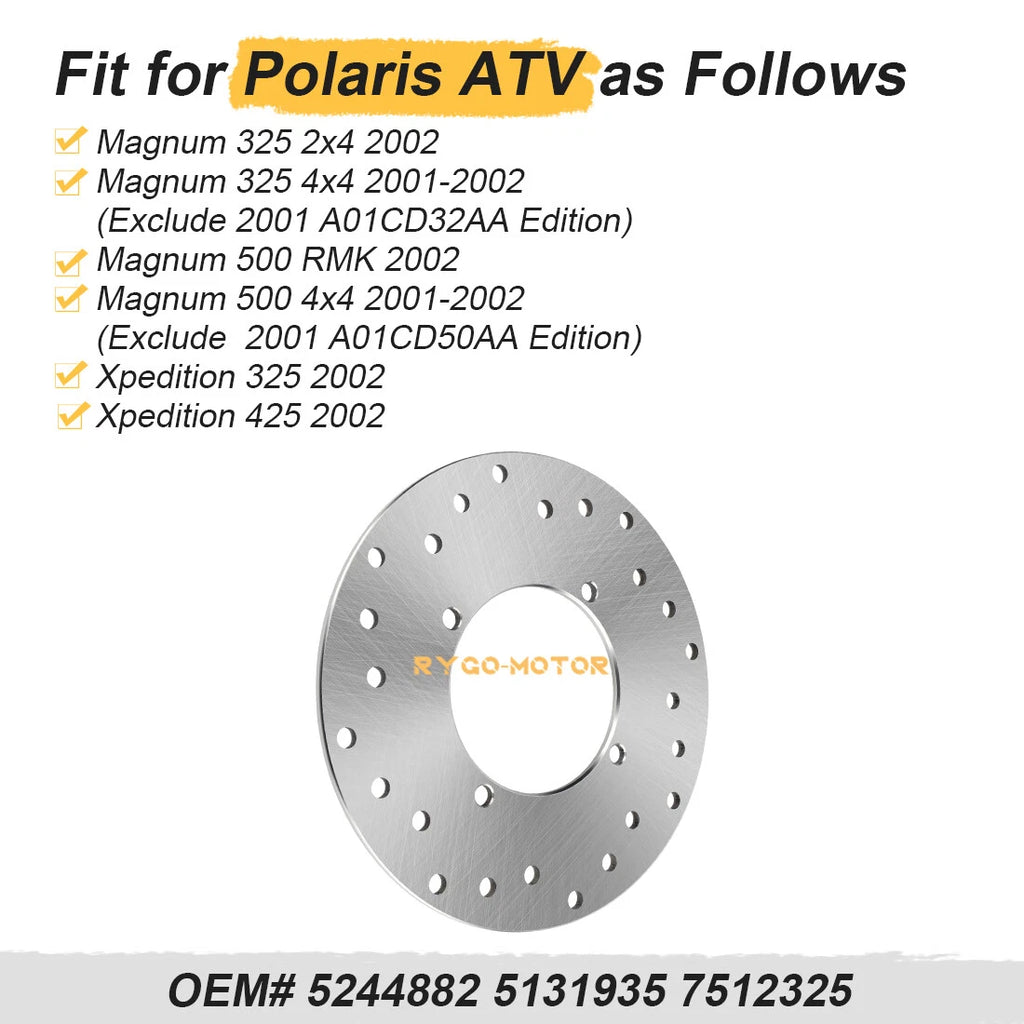Rear Brake Disc Rotor for Polaris Magnum 325 330 500 Xpedition 325 425 (2001–2006)