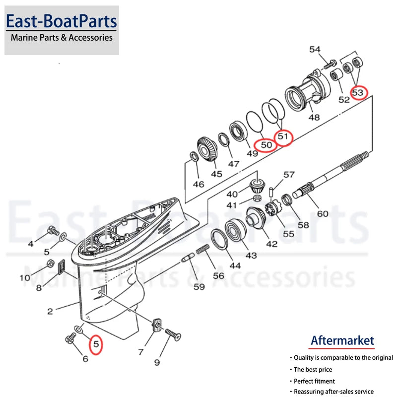 Propeller Shaft Seal Kit for Yamaha 4 Str 30 40 50 60 HP (F30 F40 F50 F60)
