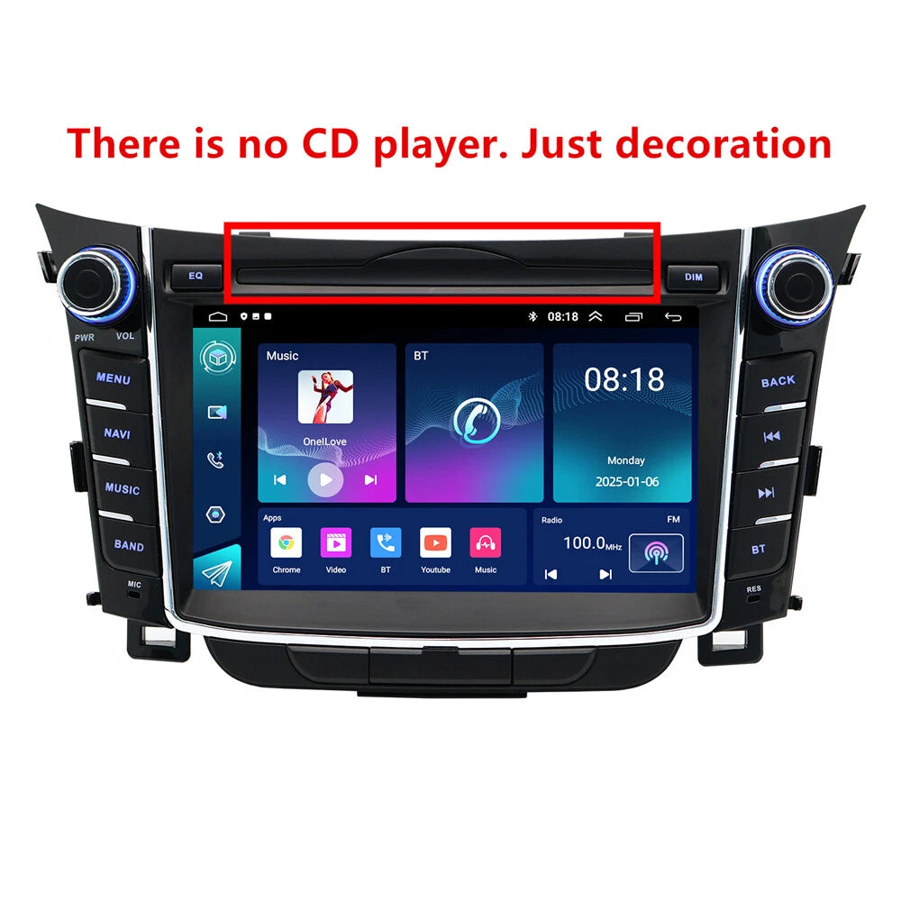 7'' Android Stereo GPS Navigation for Hyundai I30 / Elantra GT (2011–2017)