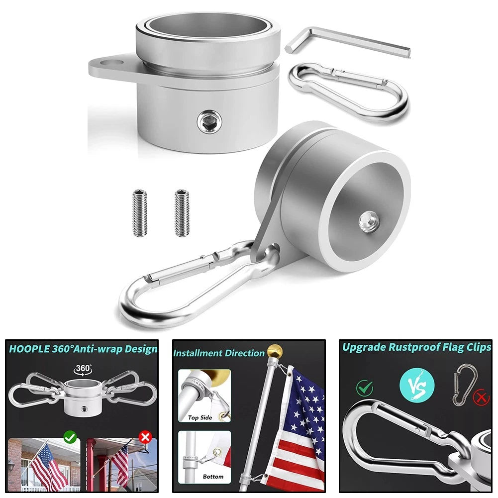 Adjustable Flag Pole Rings for 0.75-1 Inch Poles (Rustproof Material)