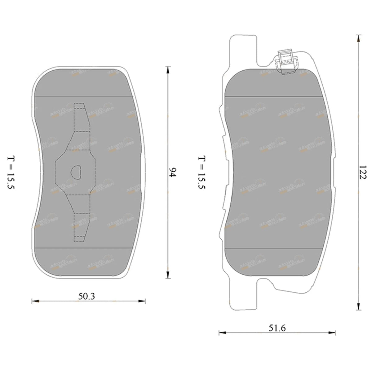 Front Disc Brake Pads Set for Mitsubishi Colt RG (2006–2012) 4A91