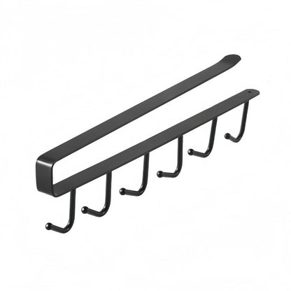 6-Hook Metal Under Cabinet Mug Rack for Kitchen Storage Organizer
