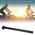 Bike Seat Post 28.6x450mm Adjustable Angle Replacement for Black Aluminum Alloy