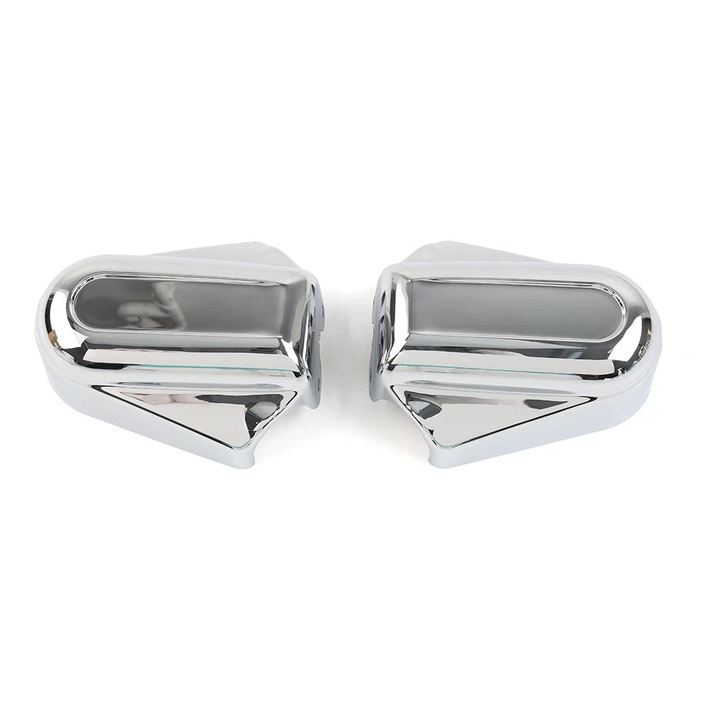 2X Chrome Bar Shield Rear Axle Cover for Harley Softail (FLSTC, FLSTN)