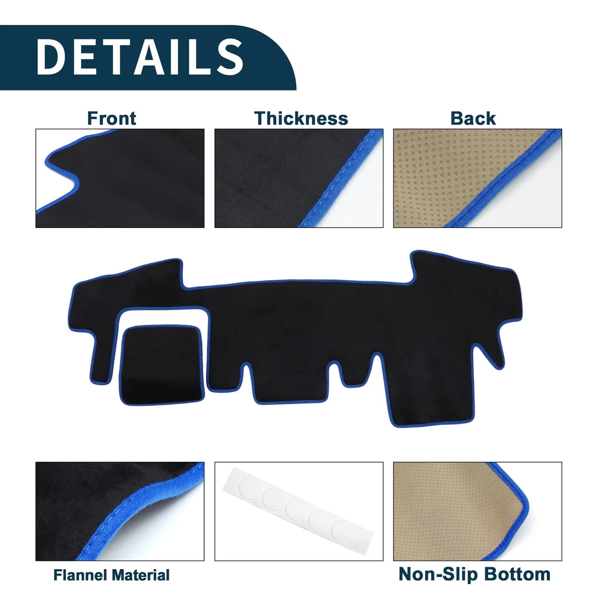 Dashboard Dash Cover Mat for Daihatsu Taft LA900S/LA910S (1 Set) Black Blue