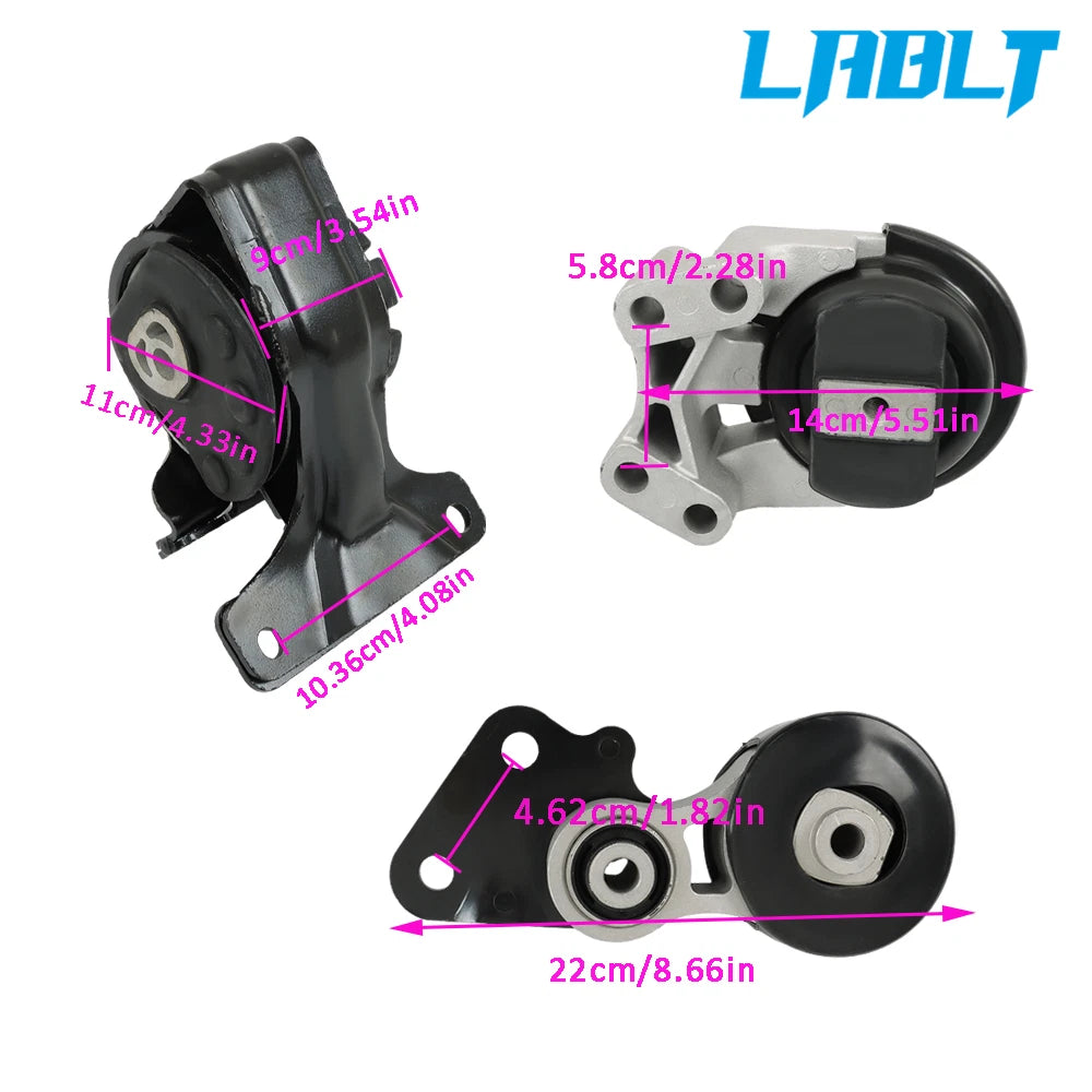 3X Engine & Transmission Mount Kit for Ford Edge Lincoln MKX (2007–2015)