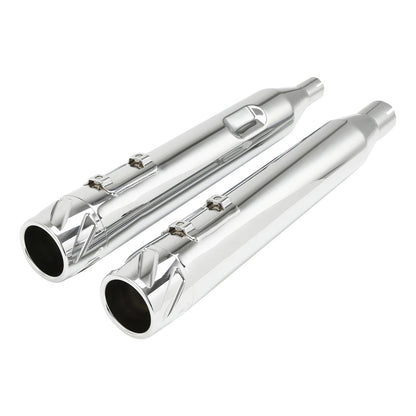 4" Chrome Slip-On Straight Mufflers for Harley Road Glide (2017–2024)