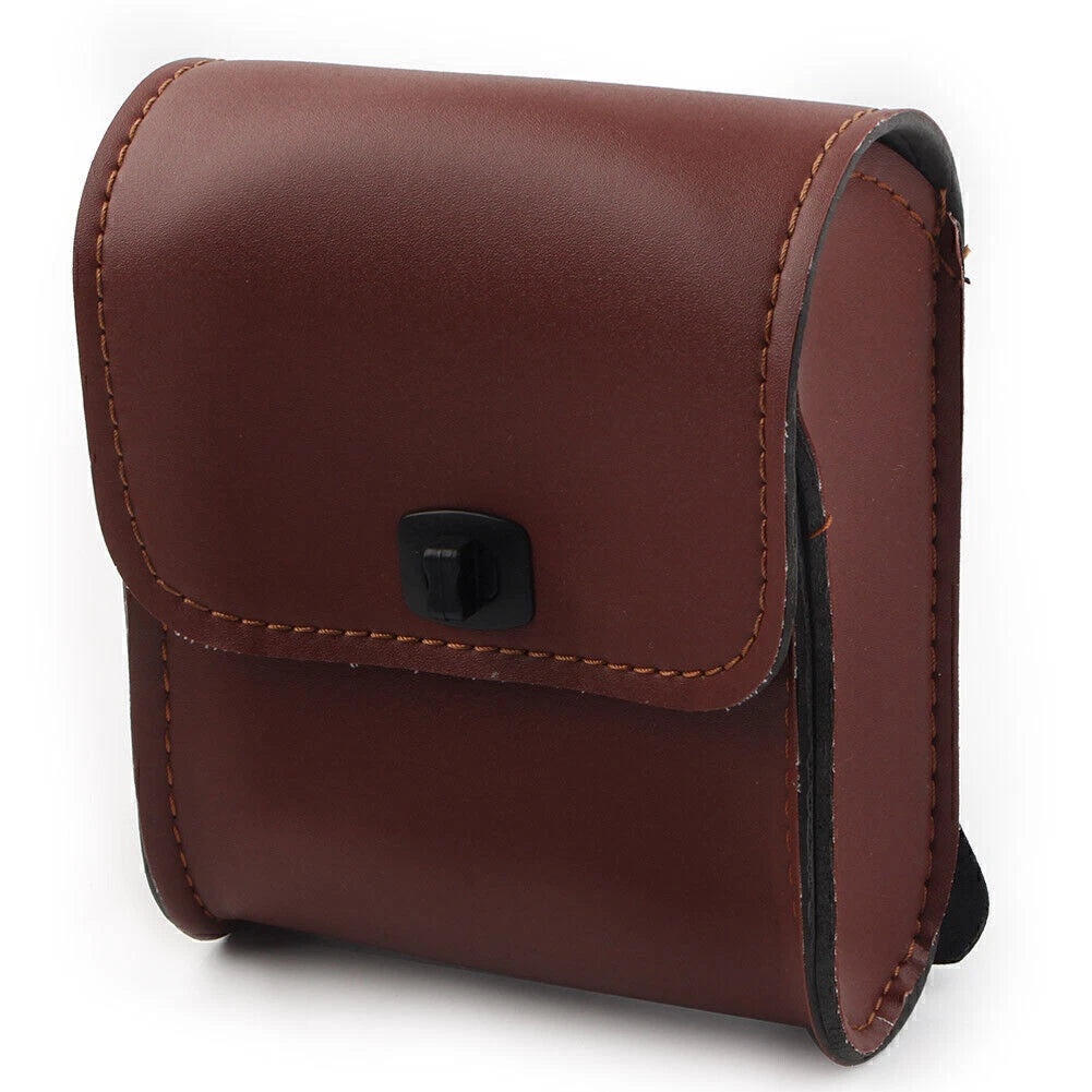 Saddle Luggage Pu Leather Side Tool Bag Storage Pouch Universal Brown Motor