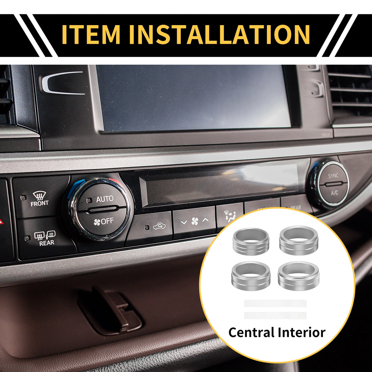 AC Audio Headlight Switch Knob Cover Ring for Jeep Gladiator JT (2019–2023)