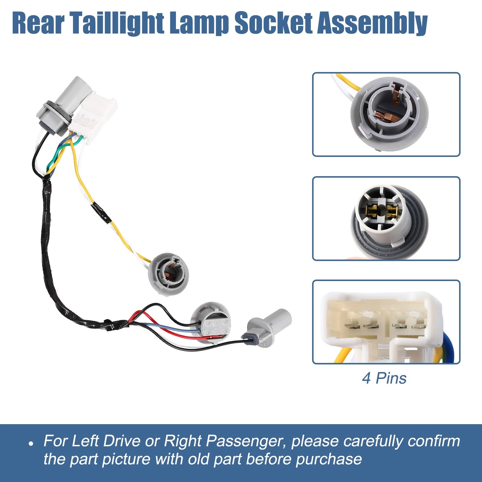 Tail Lamp Wiring Harness Holder Replacement Pair for Hyundai Sonata (2011–2014)