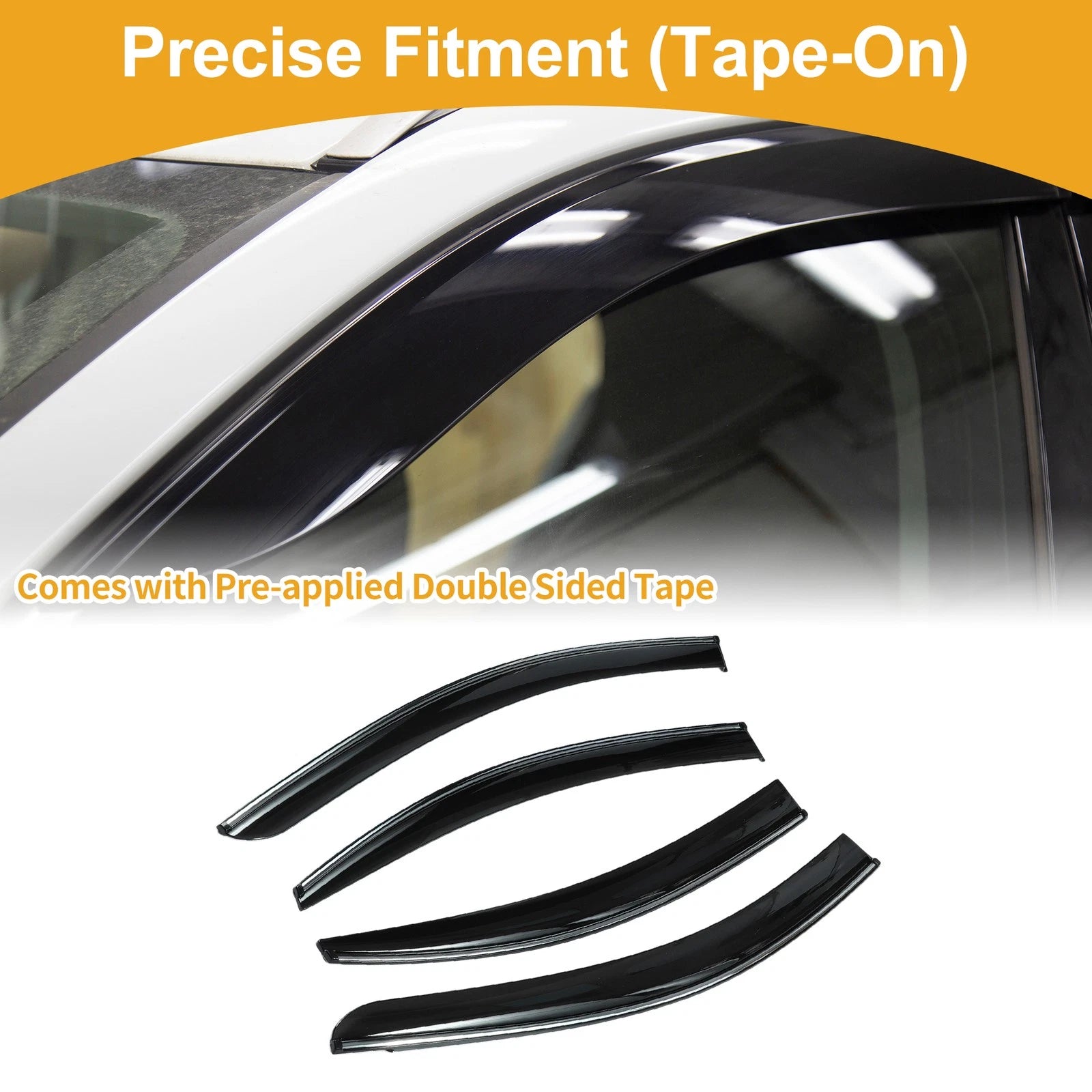 Window Deflectors Side Vent Visors 1 Set for Hyundai Accent Sedan (2006–2010)