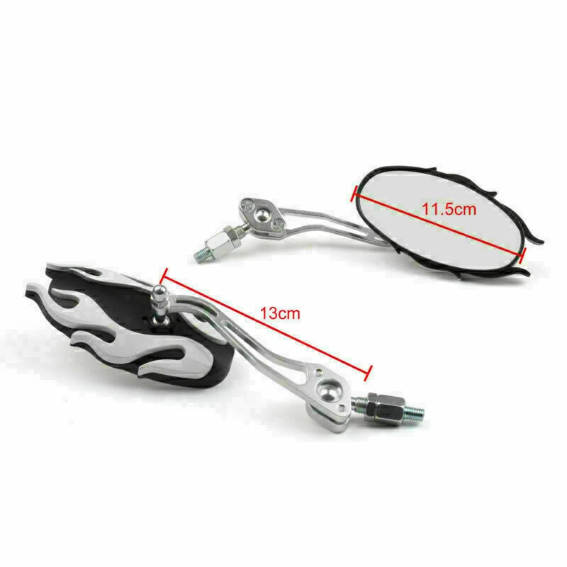 Universal Rearview Mirrors for Motorcycle (8mm, 10mm) - White T9
