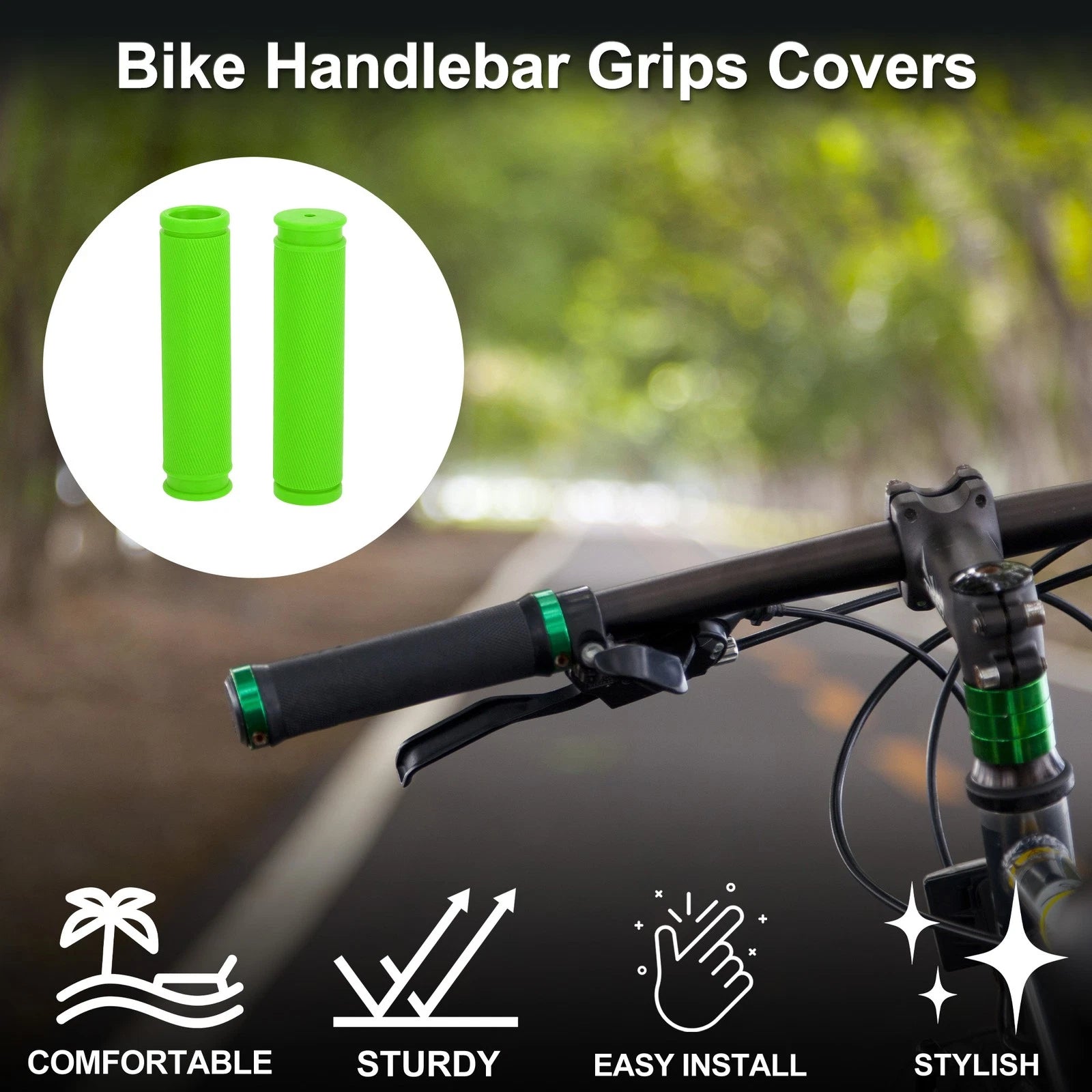 Bike Handlebar Grip Covers Non-Slip 125mm End Protector for Universal 1 Pair