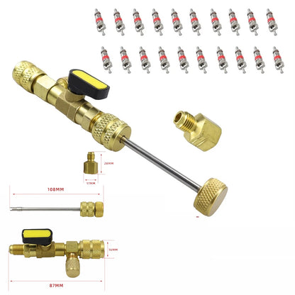 Valve Core Remover Copper Construction Easy Three-step Operation For R22