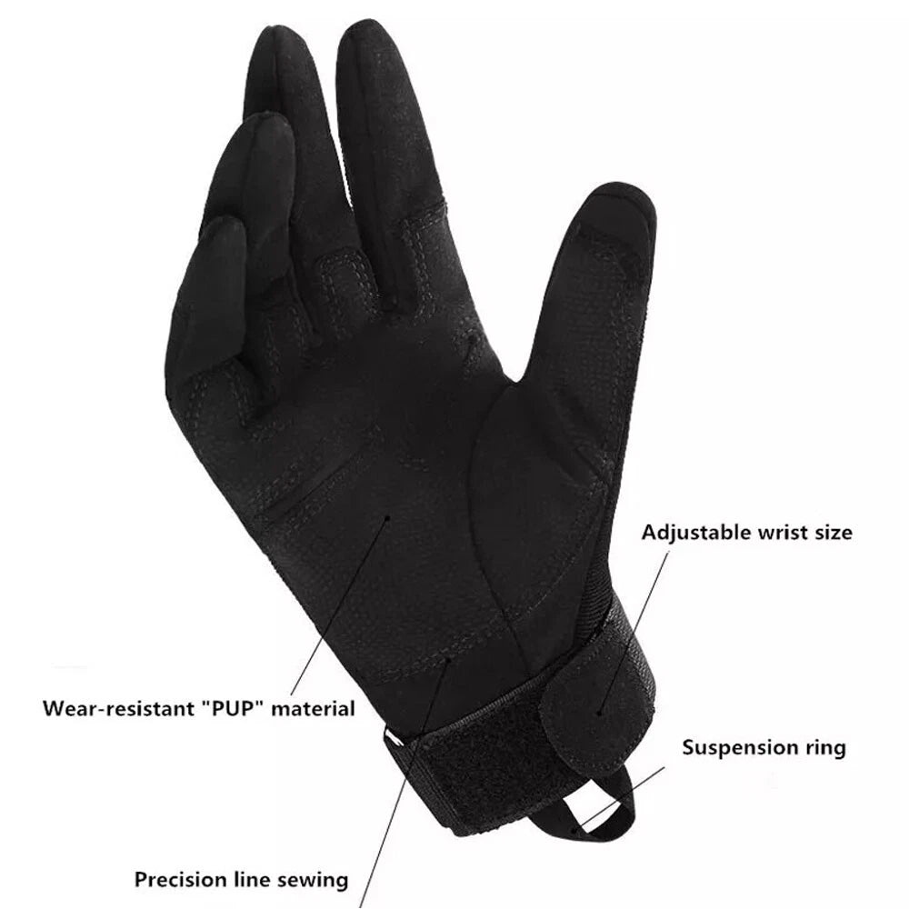Men's Tactical Full Finger Motorcycle Gloves for Outdoor Riding