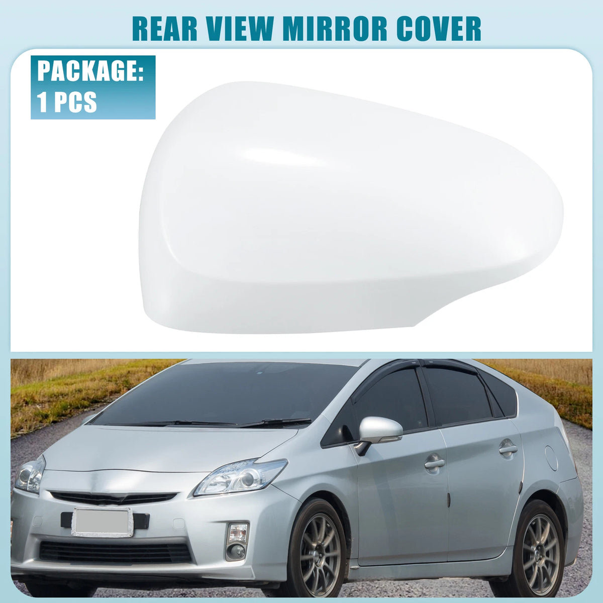 Set of 3 Left Rearview Mirror Covers for Toyota Prius C (2012–2018) No.8794552170B White