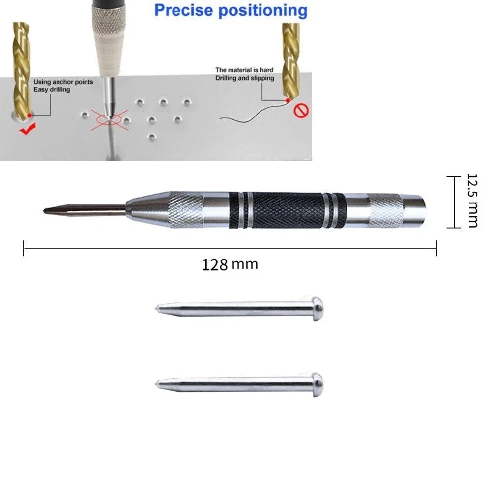 Automatic Center Punch Set of 2 with Non-Slip Grip