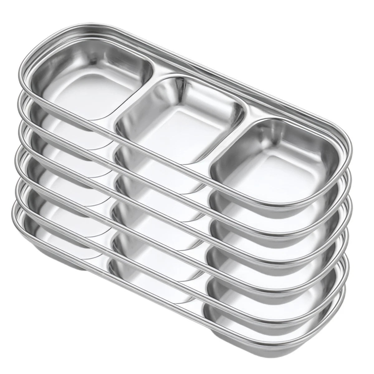 3 Compartment Plate for BBQ Serving Dish (Compact Size)