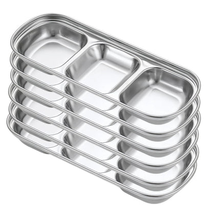 3 Compartment Plate for BBQ Serving Dish (Compact Size)