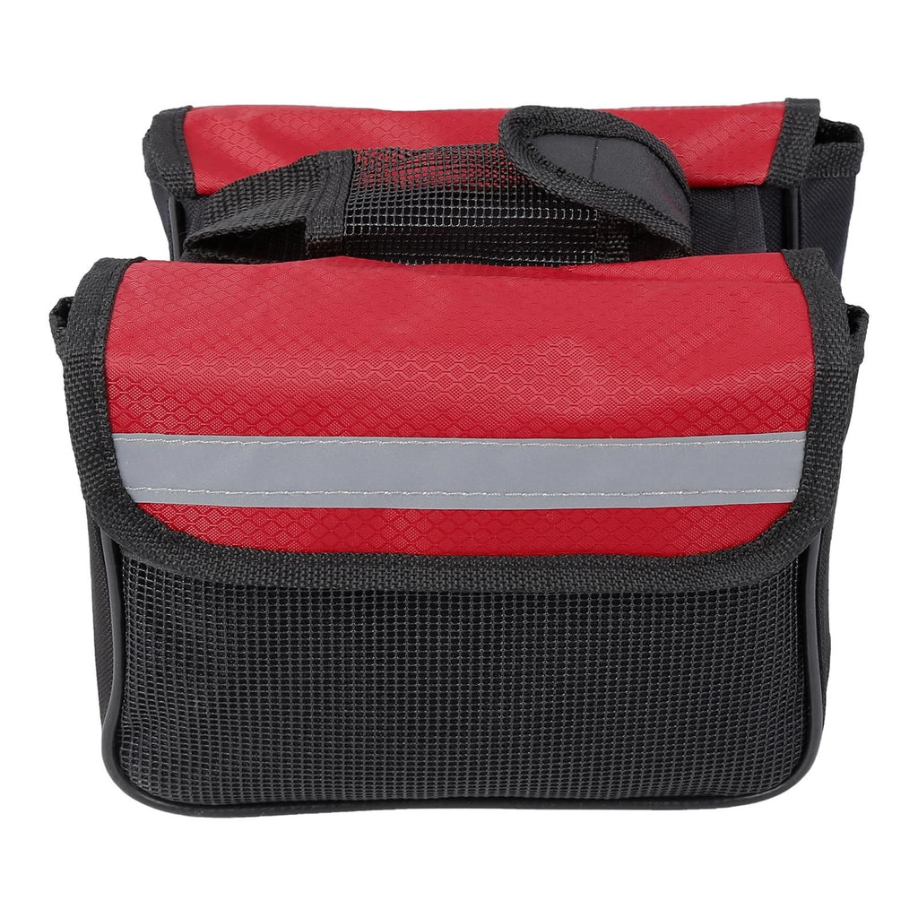 Bike Saddlebag Frame Bag Tool Pouch Storage Pack for Black Red (18–15–15)