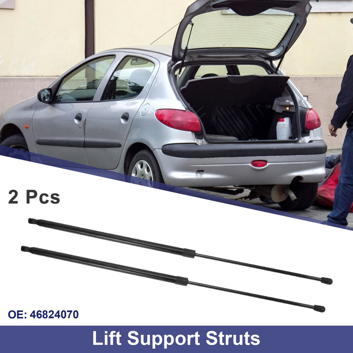 2X Rear Hatch Lift Support Struts No. 46824070 for Fiat Doblo Box (2004)