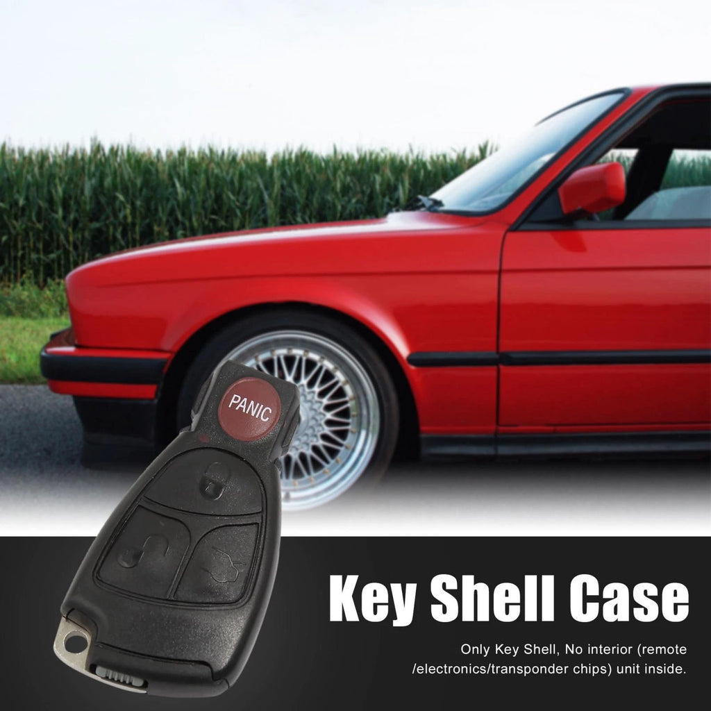 Replacement Key Fob Shell Case for Mercedes-Benz 4 Button Black (1998–2005)