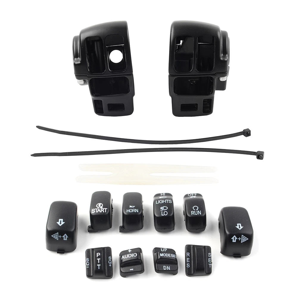 Hand Control Switch Housing Cover with 10 Button Caps for Harley FLHTCU/I (1996–2013)