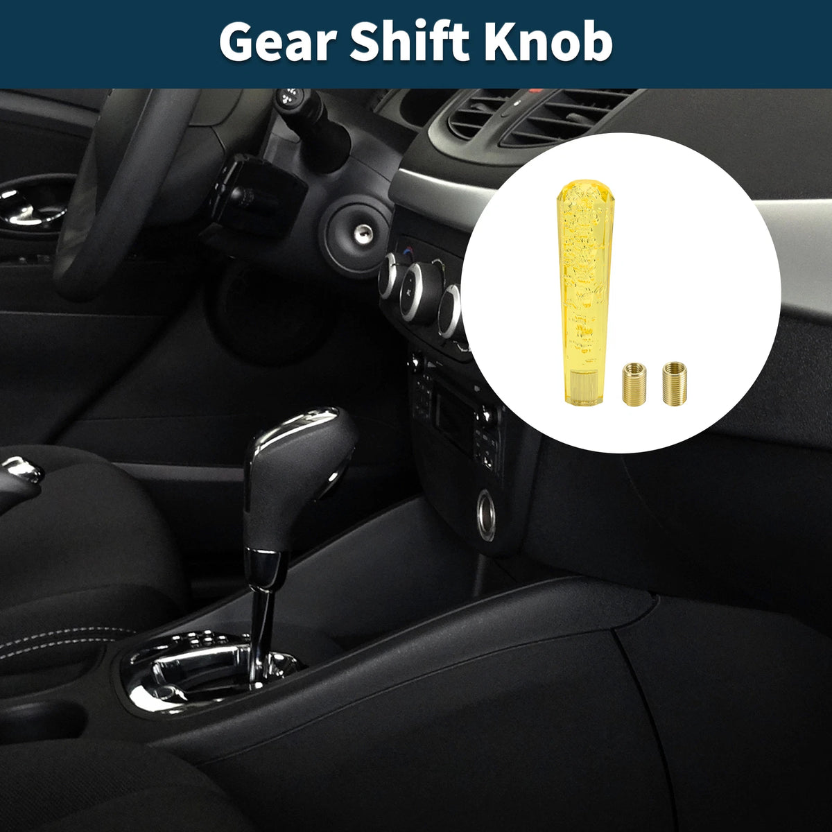 Set of 1 Gear Shift Knob for Universal Fit (20cm, Acrylic Yellow)